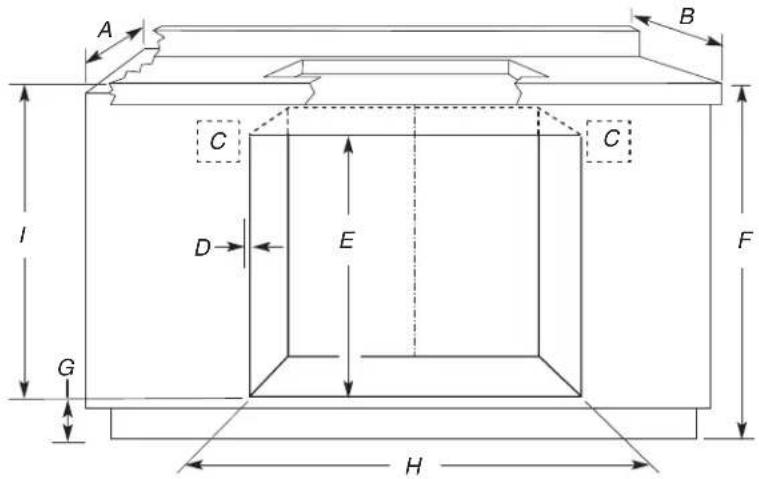 JENN-AIR MEW9530AS - CUTOUT DIMENSIONS FOR OVENS INSTALLED UNDER COOKTOP - 1