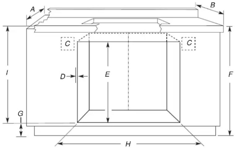 JENN-AIR KOSE507EWH - CUTOUT DIMENSIONS FOR OVENS INSTALLED UNDER COOKTOP - 1