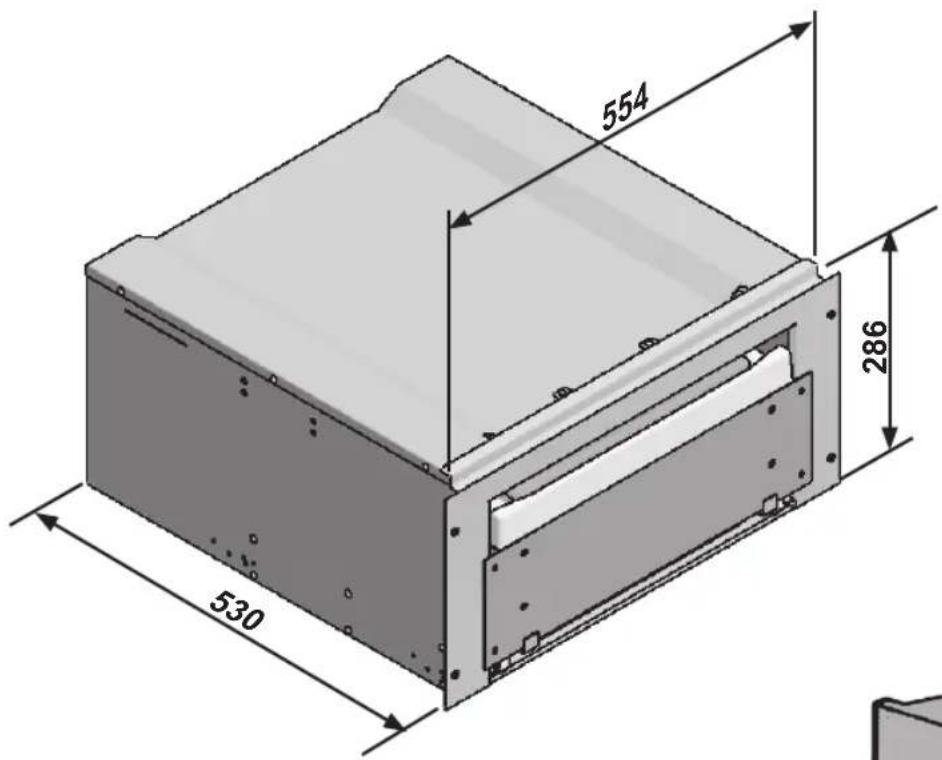 Fulgor Milano FVSD 2900 TC - MINIMALE ABMESSAGENGEN DES INSTALLATIONSFACHS UND DER ÖFFNUNG ZUR BELÜFTUNG - 1