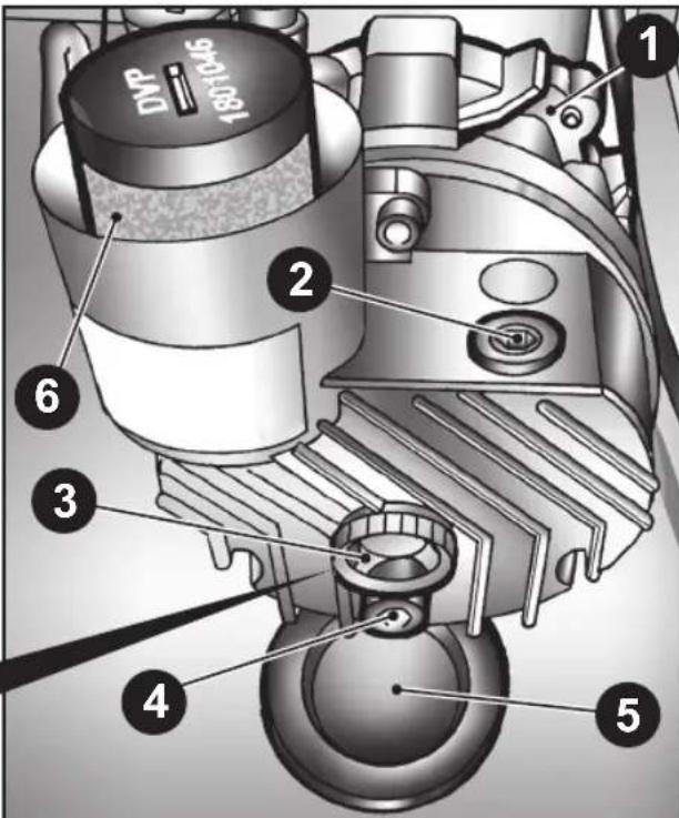Fulgor Milano FVSD 2900 TC - RAJOUT D'huile et remplacement du filtre déshuileur de la POMPE (en cas de FUITE d'huile pendant le transport) - 4