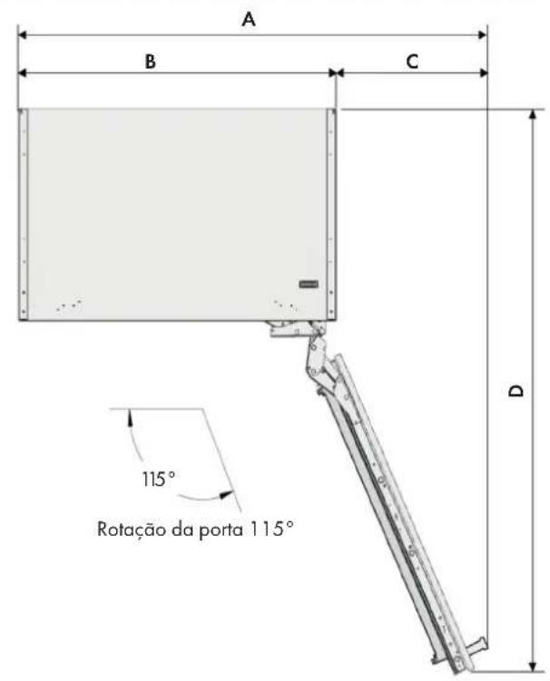 A B C D 115° Rotação da porta 1 15°