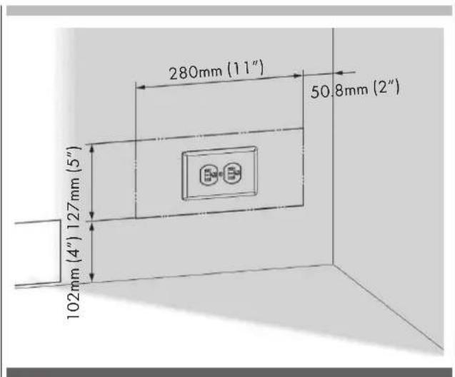 280mm (11") 50.8mm (2") 102mm (4") 127mm (5") B=3