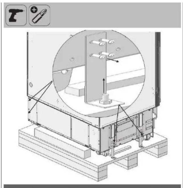 Fulgor Milano FBCD 762 TNF EDBL - Extracción del frigorífico de los palés de madera - 1