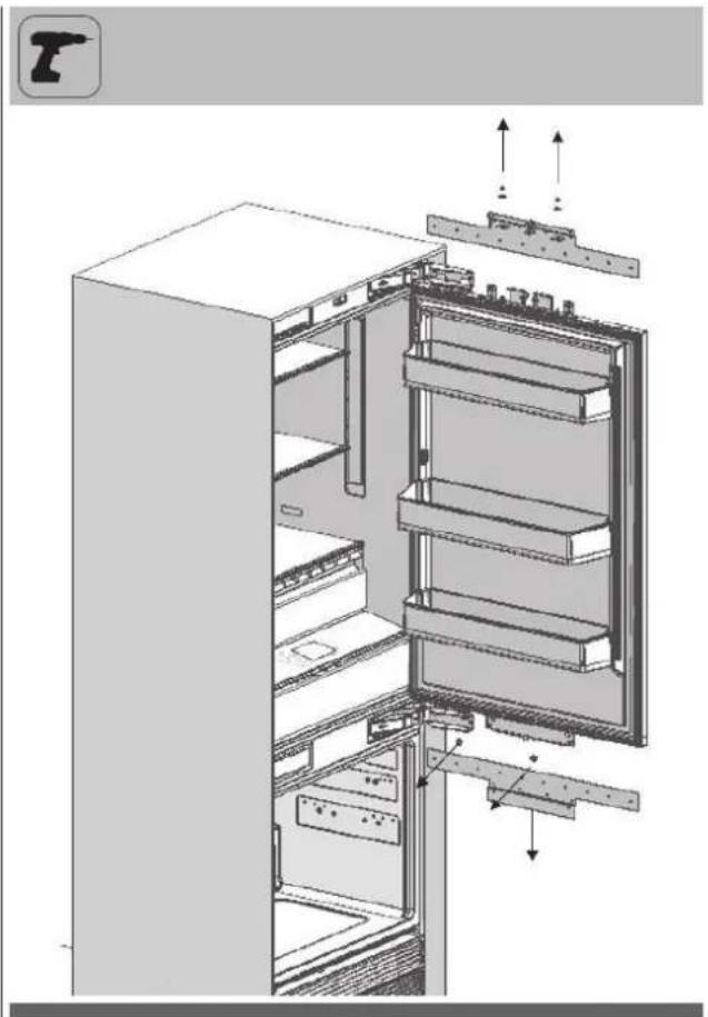Fulgor Milano FBCD 762 TNF EDBL - Extracción de los mecanismos de ajuste del panel en el frigorífico - 1
