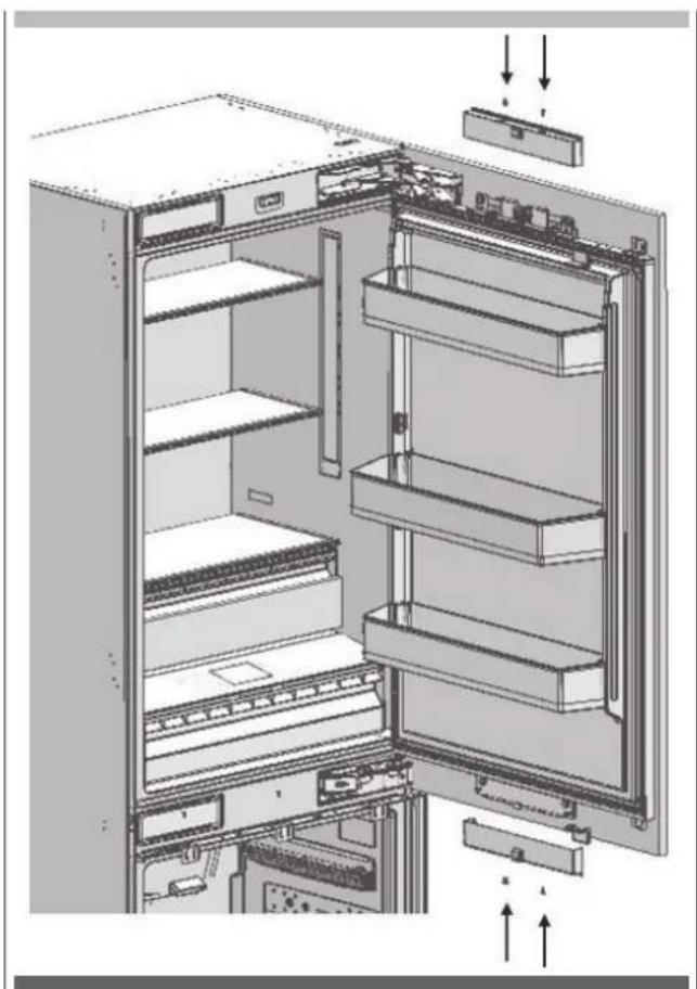 Fulgor Milano FBCD 762 TNF EDBL - Instalação da porta do mobiliário do frigorífico - 5