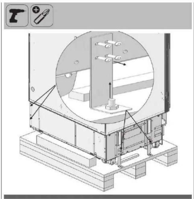 Fulgor Milano FBCD 762 TNF EDBL - Tirar o frigorífico da palette de madeira - 1