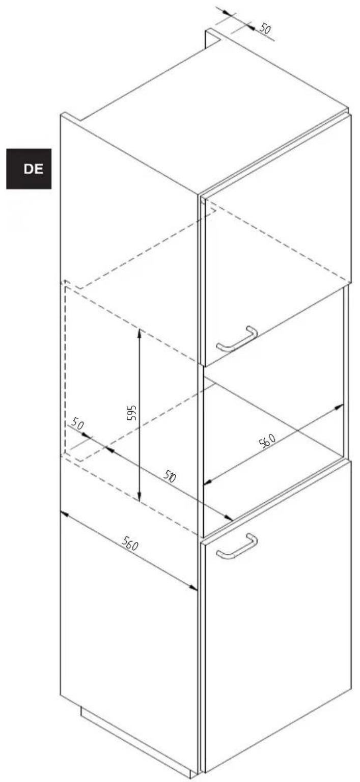 Fulgor Milano FCLD 150 BK - MASSBILD EINSCHUB 145 EINBAUMASSE 560 X 595 MIT TV 451 - 1