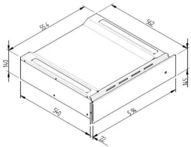 Fulgor Milano FCLD 150 BK - ESQUEMA DIMENSIONAL CAJON DE EMPOTRAR 560 X 595 CON HORNO DE 480 - 7