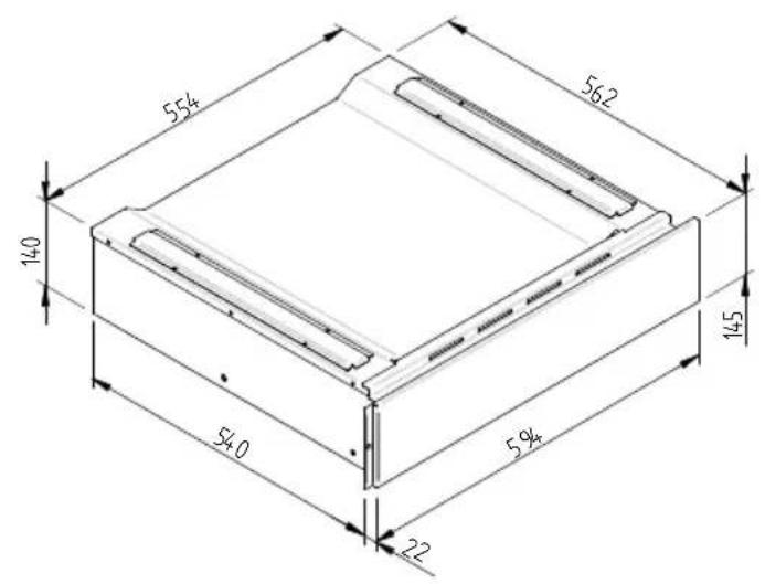 Fulgor Milano FCLD 150 BK - WARMING DRAWER DIMENSION DIAGRAM 560 X 595 FOR 480 OVENS - 13