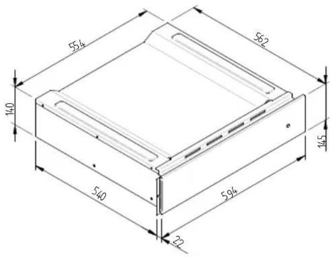 Fulgor Milano FCLD 150 BK - WARMING DRAWER DIMENSION DIAGRAM 560 X 595 FOR 480 OVENS - 7
