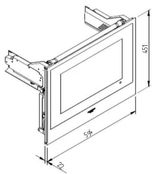 Fulgor Milano FCLD 150 BK - ESQUEMA DAS DIMENSOES DA GAVETA 145 DE ENCASTRE 560 X 595 COM TV DE 451 - 4