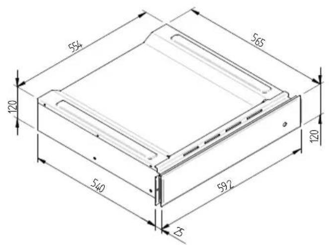 Fulgor Milano FCLD 150 BK - ESQUEMA DE DIMENSAO DO AQUECEDOR DE LOUCA A ENCASTRO 560 X 595 COM FORNO DE 480 - 4