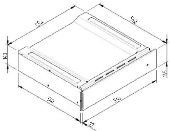 Fulgor Milano FCLD 150 BK - ABMESSAGENS DES EINBAUTELLERWÄRMERS 560 X 595 MIT OFEN ZU 450 - 3