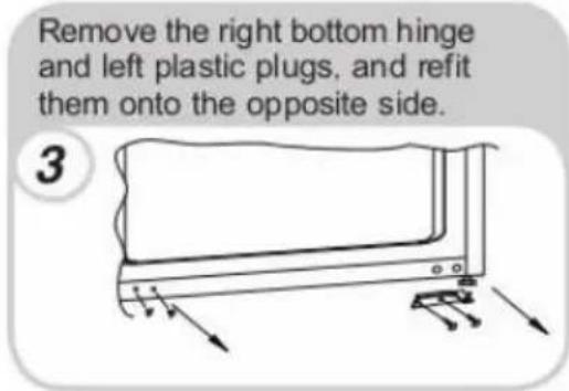 HOOVER HFFO 3550 E1K - Reversing the appliance door - 3