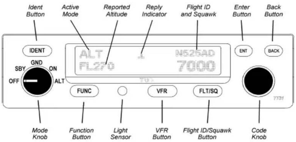 Trig Avionics TT31 Mode S Transponder - Front Panel - 1