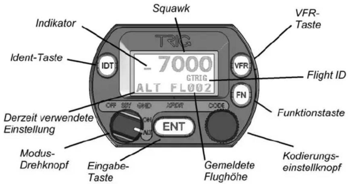 Trig Avionics TT21 Mode S Transponder - Front des Steuerelements - 1