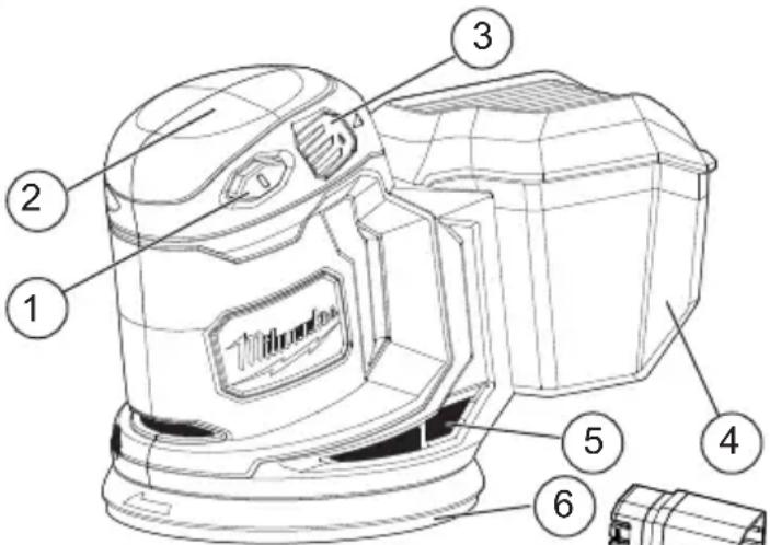 Technical diagram of a Kimonos cleaning machine with numbered parts labeled 1 through 6