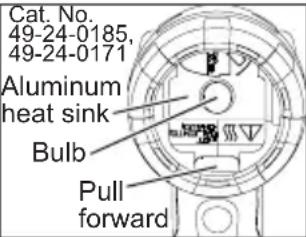 Cat. No. 49-24-0185, 49-24-0171 Aluminum heat sink Bulb Pull forward