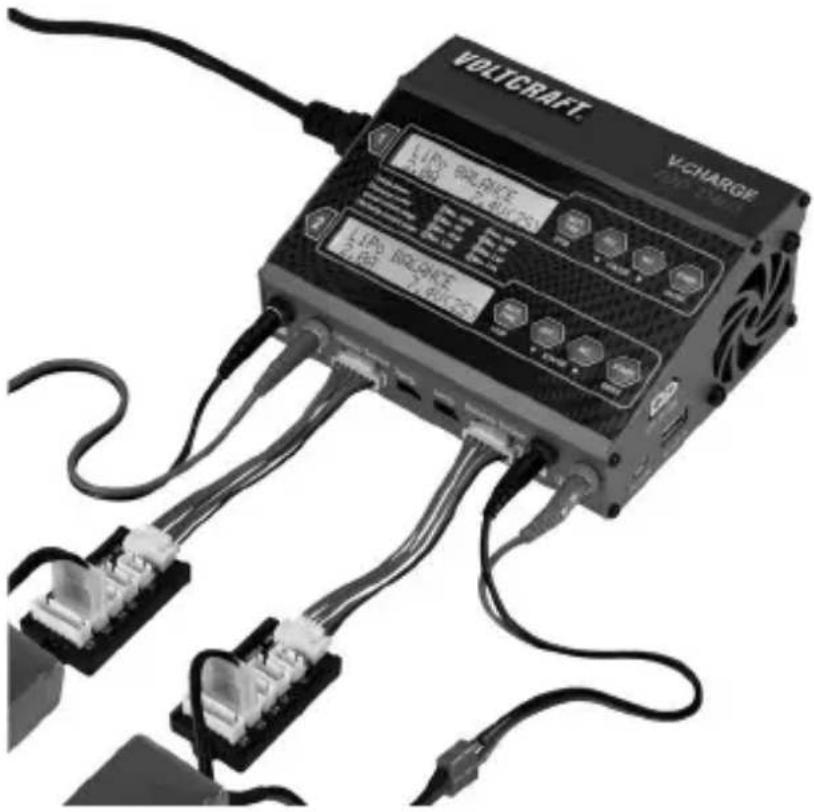 VOLTCRAFT VCharge 100 Duo - Werkwijze bij het aansluiten van een accu aan het laadapparaat: - 2