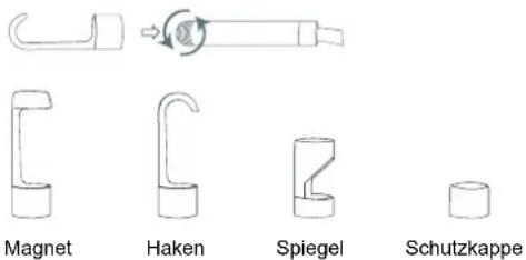 VOLTCRAFT BS701SE - Anbringen eines der Aufsätze für die Kamera - 1