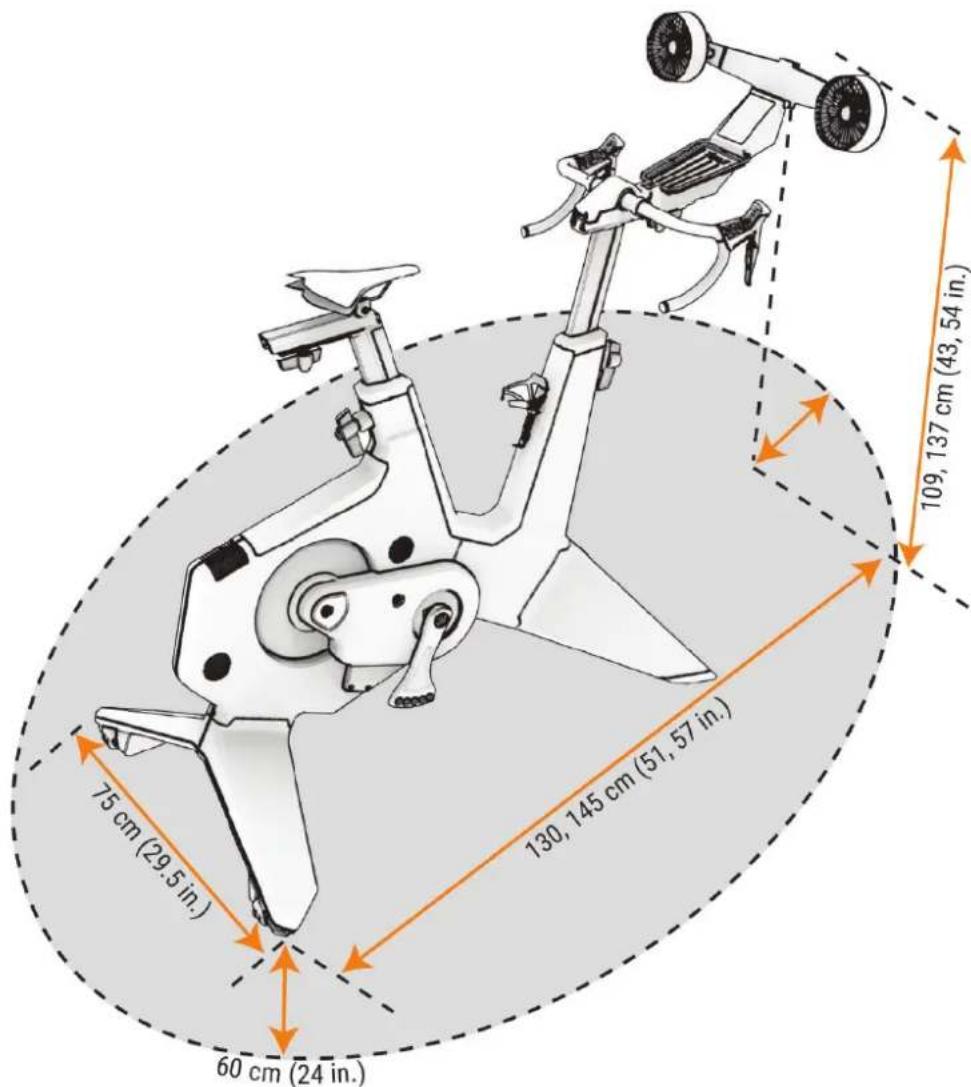 GARMIN Tacx NEO Bike Plus - Dimensions et dégagement - 1