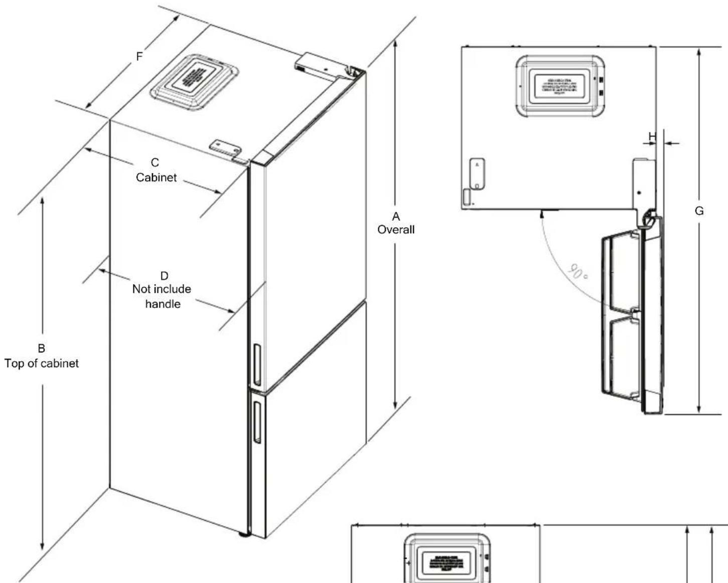 BLOMBERG BRFB21612SS - Porte battante du réfrigérateur - 1