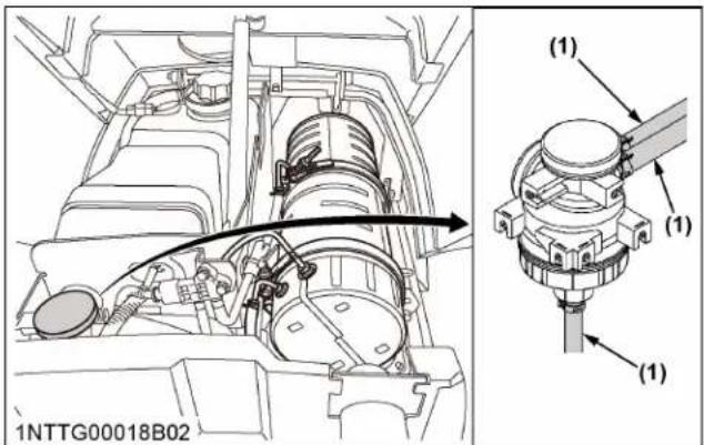 KUBOTA MX5400 - Vérification du flexible de séparateur d'huile - 1