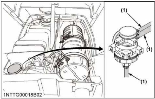 KUBOTA MX6000 - Vérification du flexible de séparateur d'huile - 1