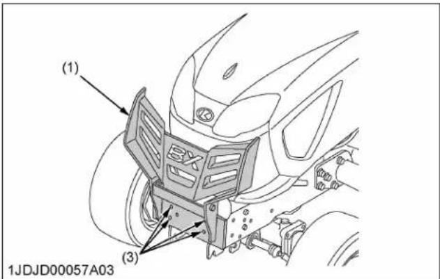 KUBOTA LA340 - Fixation du protecteur avant - 1