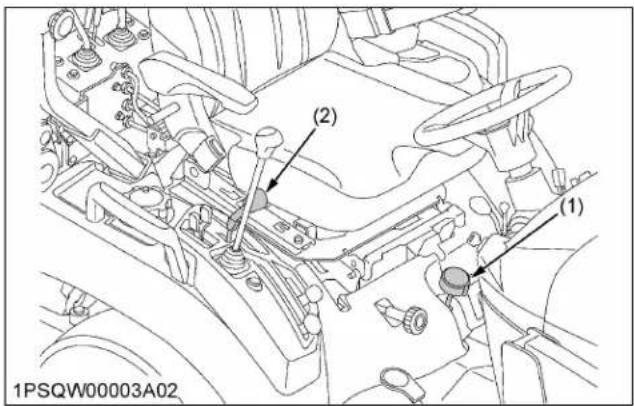 KUBOTA LA340 - Molette de réglage de hauteur de coupe - 1