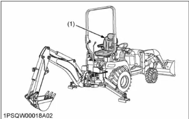 KUBOTA LA340 - Vérification du siège de l'opérateur avant l'utilisation de la rétrocaveuse - 1