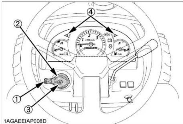 KUBOTA B2401 - Interrupteur des phares / de clignotants / des feux de détresse - 1