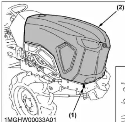 KUBOTA L3302 - Ouverture du capot - 1