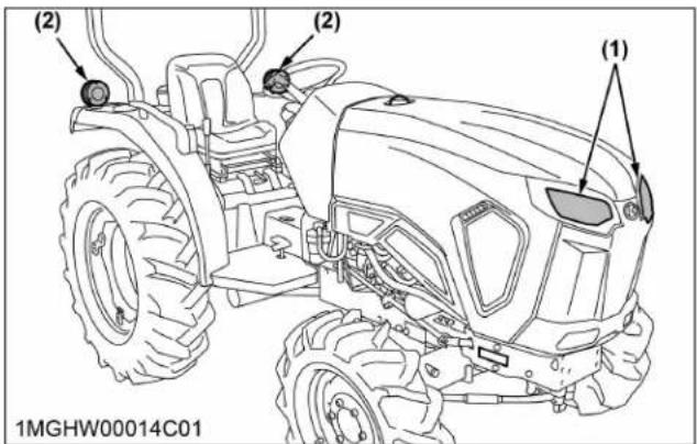 KUBOTA L3902 - Sélectionnez la position des phares. - 1