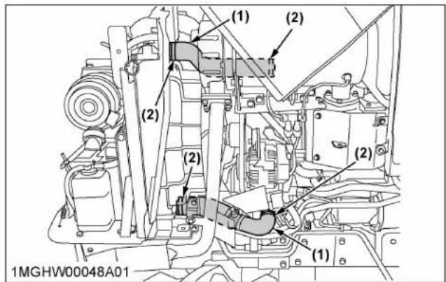 KUBOTA L3902 - Remplacement de la durée du radiateur (conduite d'eau) - 1