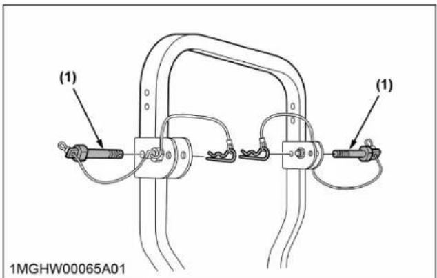 KUBOTA L3902 - Rabattage de l'arceau de sécurité ROPS (si équipé) - 1