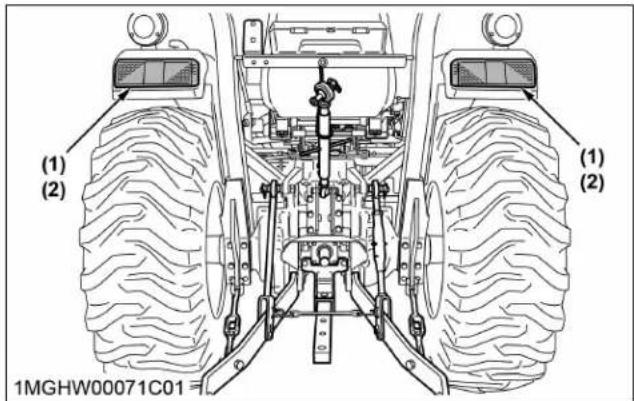 KUBOTA L3902 - Sélectionnez la position des phares. - 2