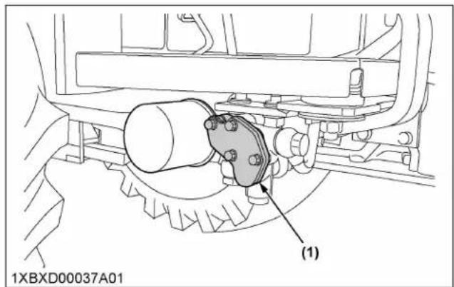 KUBOTA L3902 - Comment utiliser une sortie hydraulique de type bloc quand un accessoire opéré de manière hydraulique est fixé. - 1