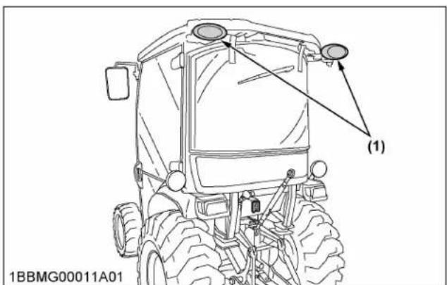 KUBOTA LX2610 - Projecteur de travail arrière (si équipé) - 1