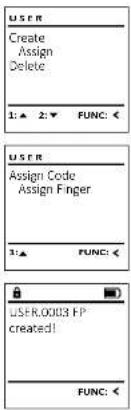 Burg Wächter WS OfficeDoku 821 E FP - Sous-menu administrateur/utilisateur/afféter/afféder une emprunte - 1