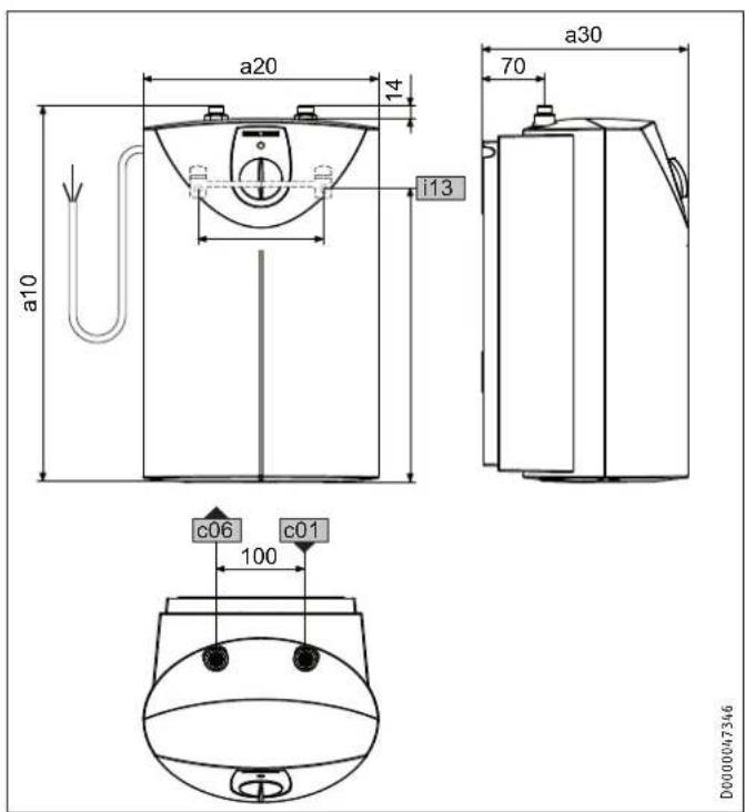 STIEBEL ELTRON SH 10 SLi - Maße und Anschlüsse - 2