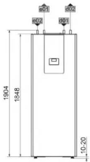 STIEBEL ELTRON HSBC 300 cool - Dimensions and connections - 1