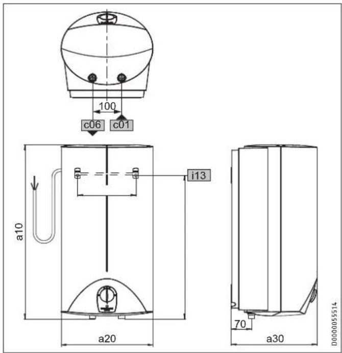 STIEBEL ELTRON SH 15 SLi - Cotes et raccordements - 2