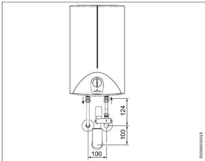 STIEBEL ELTRON SH 15 SLi - Montañ powyzej punktu coboru SH z grpá zabezmieczajca - 2