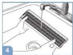 BRAUN Scan & Clean BFD104BE - Cleaning &amp; drying the mesh pre-filter - 4