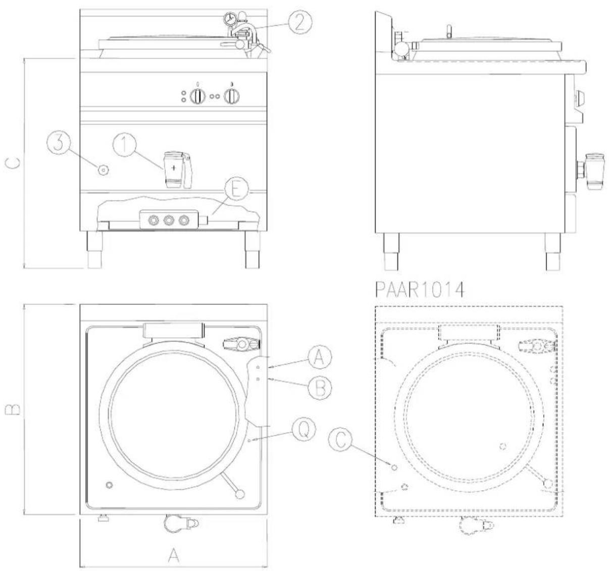 BARTSCHER E220L - PLAN POSITIONS DES RACCORDEMENTS PMIE - 1