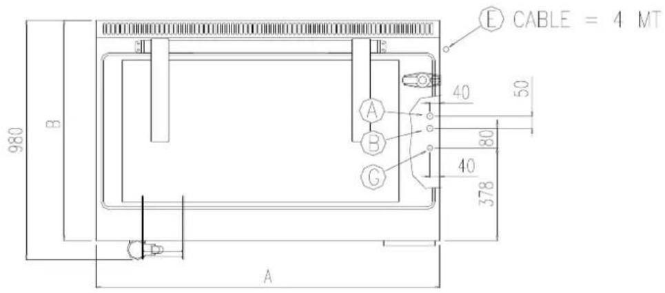 BARTSCHER G342L - Dimensions de l'apparel et positions des raccordements - 7