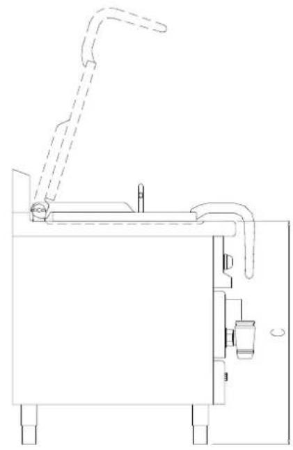 BARTSCHER G342L - Dimensions de l'apparel et positions des raccordements - 6