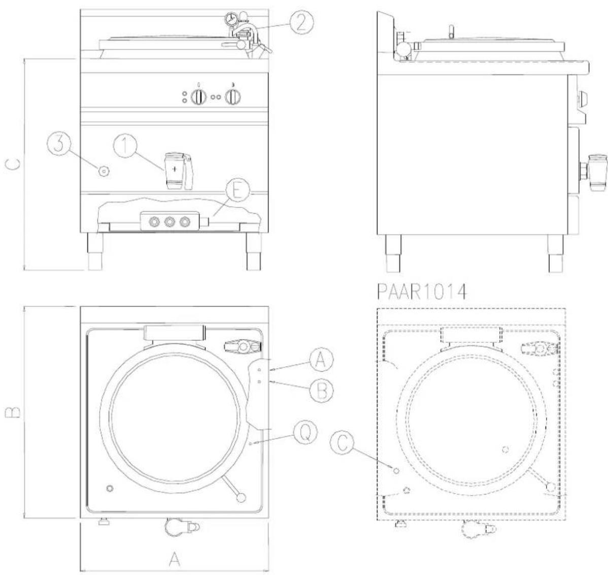 BARTSCHER E480L - PLAN POSITIONS DES RACCORDEMENTS PMIE - 1