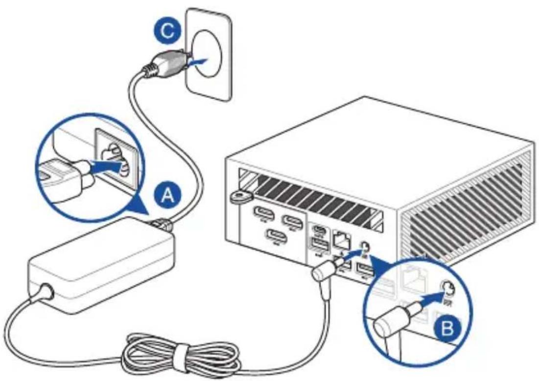 ASUS ExpertCenter PN52 - Connect the AC power adapter to your Mini PC - 1